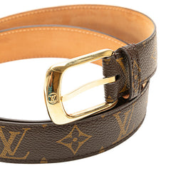 ルイ ヴィトン モノグラム サンチュール エリプス ベルト 85/34 M6919 ブラウン PVC レザー レディース LOUIS VUITTON 【中古】