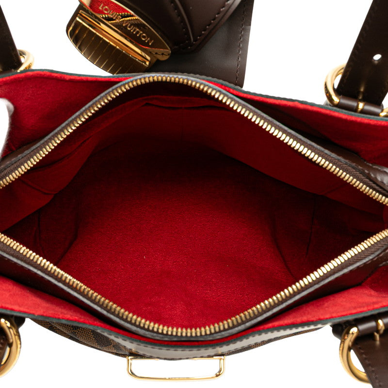 ルイ ヴィトン ダミエ システィナMM ハンドバッグ N41542 ブラウン PVC レザー レディース LOUIS VUITTON 【中古】