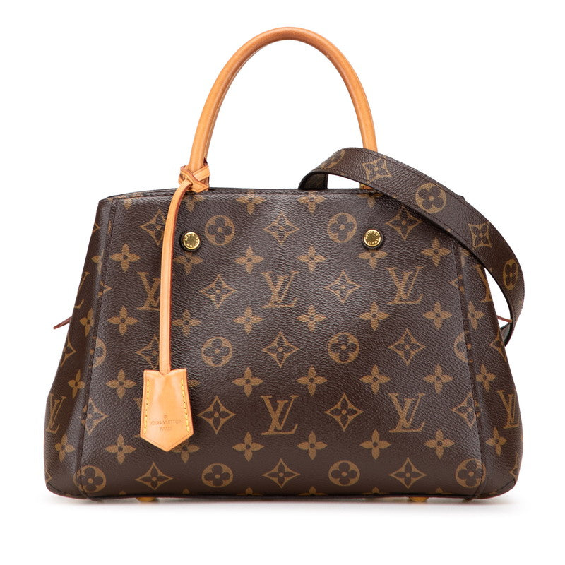 ルイ ヴィトン モノグラム モンテーニュBB ハンドバッグ ショルダーバッグ 2WAY M41055 ブラウン PVC レザー レディース LOUIS VUITTON 【中古】