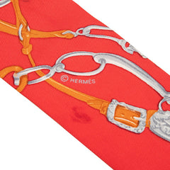 エルメス ツイリー ブリッド ドゥ ガラ BRIDES de GALA スカーフ レッド シルク レディース HERMES 【中古】