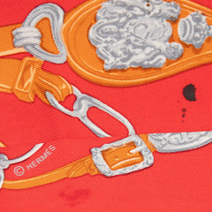 エルメス ツイリー ブリッド ドゥ ガラ BRIDES de GALA スカーフ レッド シルク レディース HERMES 【中古】