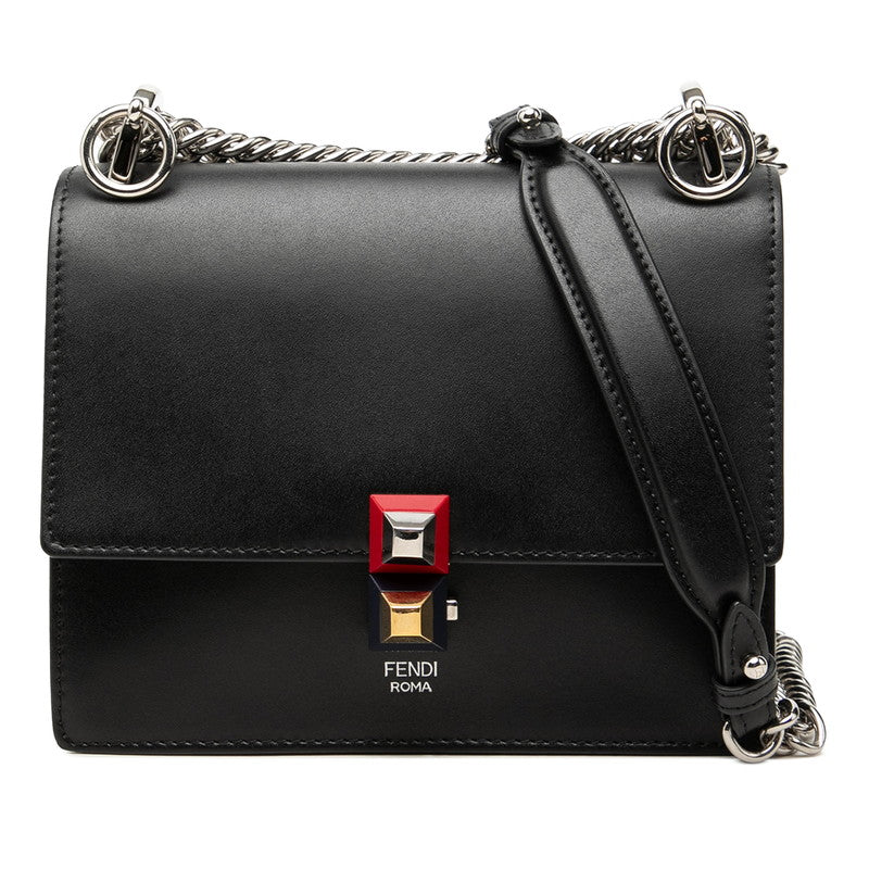 フェンディ キャナイ ミニ チェーン ショルダーバッグ 8M0381 ブラック レザー レディース FENDI 中古
