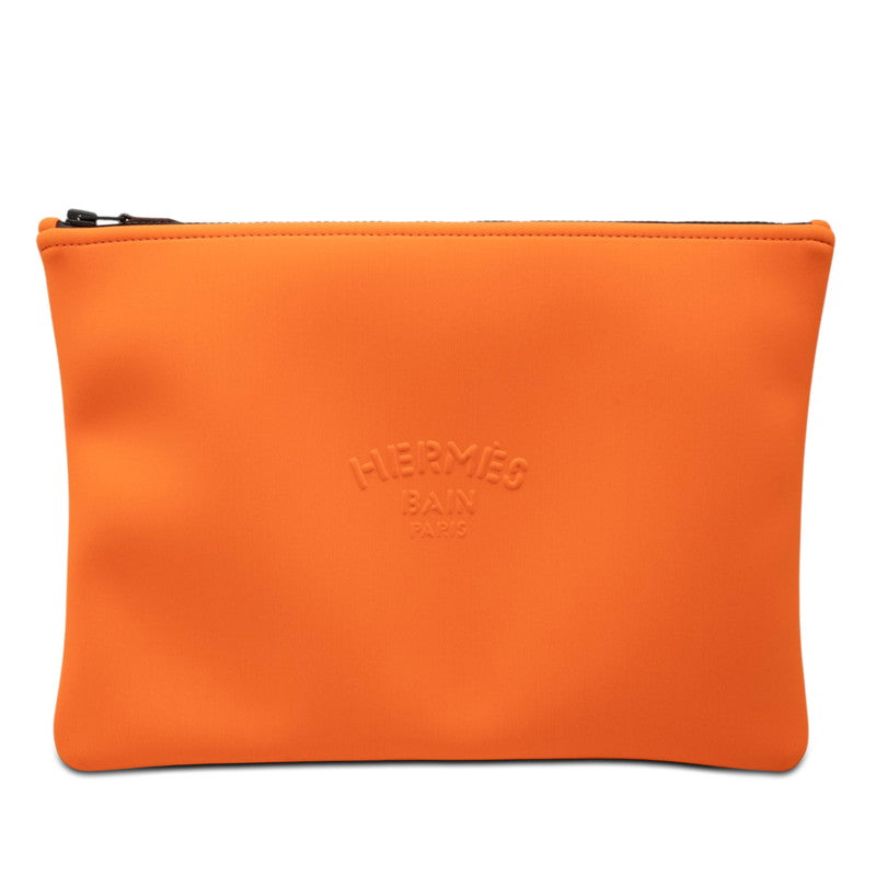 エルメス ネオバンGM ポーチ クラッチバッグ オレンジ ポリアミド エラスタン レディース HERMES 【中古】
