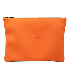 エルメス ネオバンGM ポーチ クラッチバッグ オレンジ ポリアミド エラスタン レディース HERMES 【中古】