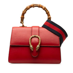 グッチ ディオニュソス バンブー ハンドバッグ ショルダーバッグ 2WAY 448075 レッド レザー レディース GUCCI 中古