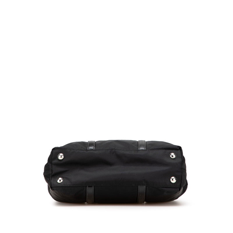 プラダ 三角ロゴプレート ハンドバッグ ショルダーバッグ 2WAY BN1066 ブラック ナイロン レザー レディース PRADA 【中古】