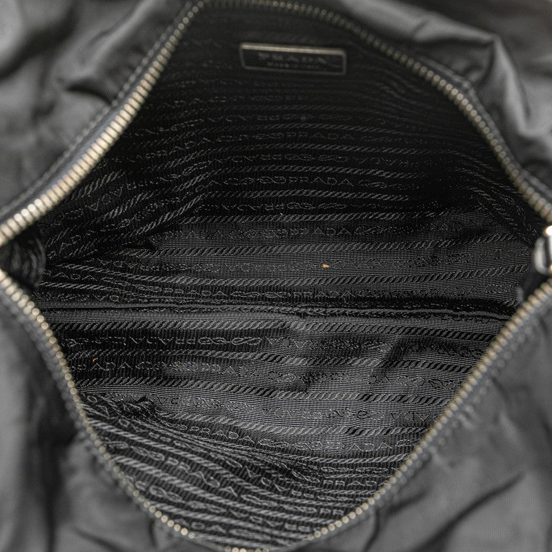プラダ 三角ロゴプレート ハンドバッグ ショルダーバッグ 2WAY BN1066 ブラック ナイロン レザー レディース PRADA 【中古】