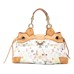 ルイ ヴィトン モノグラム マルチカラー ウルスラ ブロン ハンドバッグ M40123 ホワイト ベージュ PVC レザー レディース LOUIS VUITTON 中古
