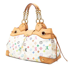 ルイ ヴィトン モノグラム マルチカラー ウルスラ ブロン ハンドバッグ M40123 ホワイト ベージュ PVC レザー レディース LOUIS VUITTON 中古