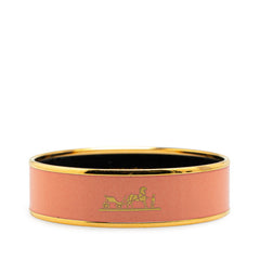 エルメス エマイユ カレーシュGM バングル ピンク ゴールド メッキ レディース HERMES 【中古】