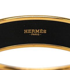 エルメス エマイユ カレーシュGM バングル ピンク ゴールド メッキ レディース HERMES 【中古】