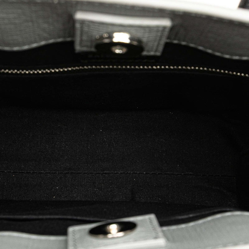 バレンシアガ ショッピングトート XXS ハンドバッグ ショルダーバッグ 2WAY 597858 グレー レザー レディース BALENCIAGA 【中古】