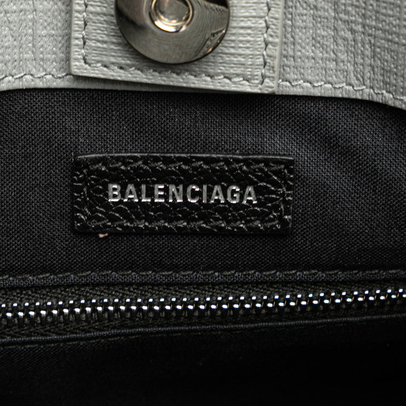 バレンシアガ ショッピングトート XXS ハンドバッグ ショルダーバッグ 2WAY 597858 グレー レザー レディース BALENCIAGA 【中古】