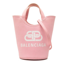 バレンシアガ ウェーブ XS ハンドバッグ ショルダーバッグ バケット 2WAY 619979 ピンク キャンバス レディース BALENCIAGA 【中古】