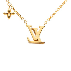 ルイ ヴィトン モノグラム フラワー LV アイコニック ネックレス M00596 ゴールド メッキ ラインストーン レディース LOUIS VUITTON 中古