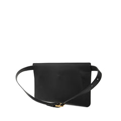 バーバリー ウエストバッグ ボディバッグ ブラック レザー レディース BURBERRY 【中古】