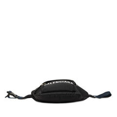 バレンシアガ ウィール ロゴ ボディバッグ ウエストバッグ 528862 ブラック ネイビー ナイロン レディース BALENCIAGA 【中古】