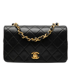 シャネル マトラッセ ココマーク 斜め掛け チェーン ショルダーバッグ ブラック ラムスキン レディース CHANEL 【中古】