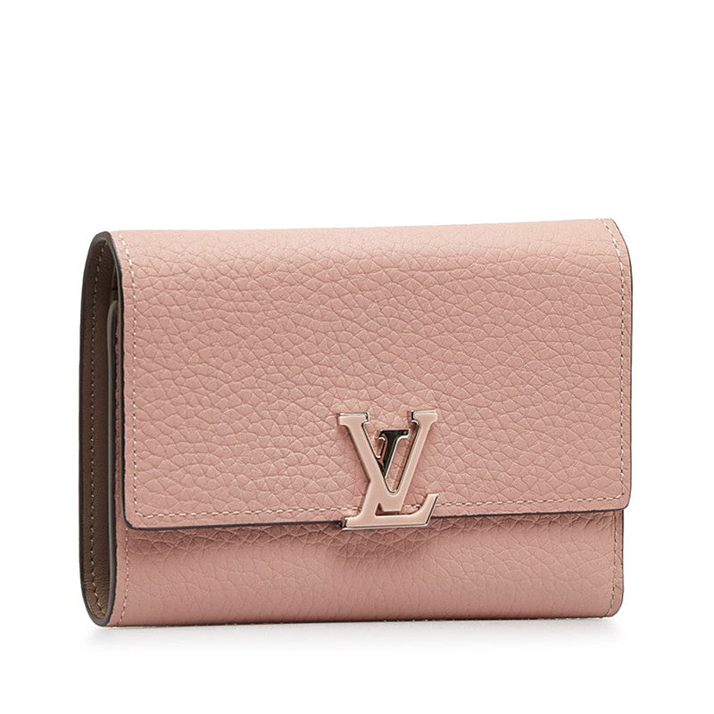 ルイ ヴィトン ポルトフォイユ カプシーヌ コンパクト 三つ折り財布 M62156 ピンク トリヨンレザー レディース LOUIS VUITTON 【中古】