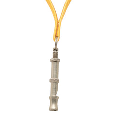 エルメス シフレ 犬笛 ドッグホイッスル ペンダントトップ ネックレス シルバー イエロー メタル レザー レディース HERMES 【中古】