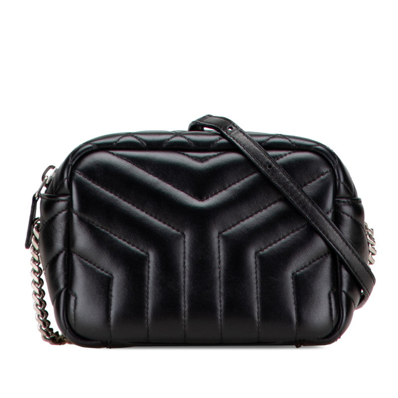サンローラン ルル ボーリング チェーン ショルダーバッグ 457588 ブラック レザー レディース SAINT LAURENT 【中古】