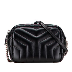 サンローラン ルル ボーリング チェーン ショルダーバッグ 457588 ブラック レザー レディース SAINT LAURENT 【中古】