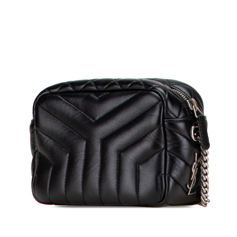 サンローラン ルル ボーリング チェーン ショルダーバッグ 457588 ブラック レザー レディース SAINT LAURENT 【中古】