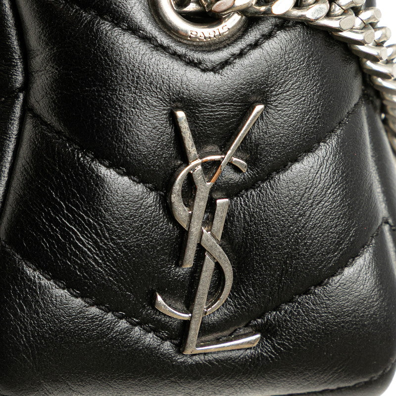 サンローラン ルル ボーリング チェーン ショルダーバッグ 457588 ブラック レザー レディース SAINT LAURENT 【中古】