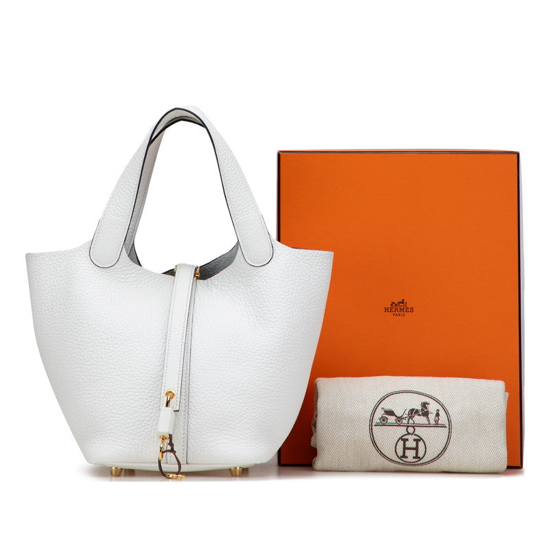 エルメス ピコタンロックPM ハンドバッグ ニューホワイト トリヨンクレマンス レディース HERMES 【中古】