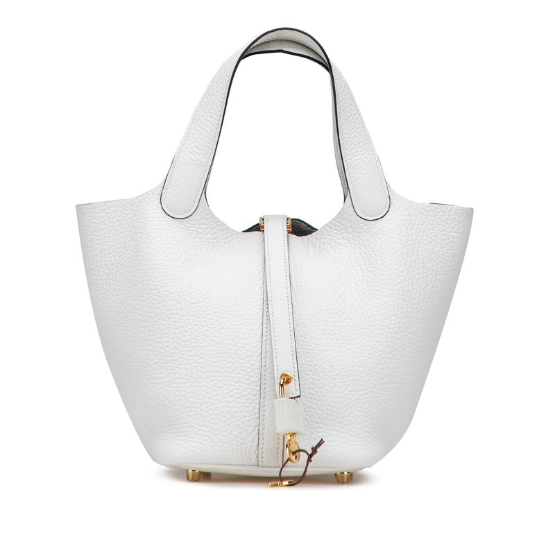 エルメス ピコタンロックPM ハンドバッグ ニューホワイト トリヨンクレマンス レディース HERMES 【中古】