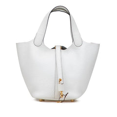 エルメス ピコタンロックPM ハンドバッグ ニューホワイト トリヨンクレマンス レディース HERMES 【中古】