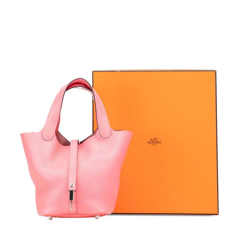 エルメス ピコタンロックPM ハンドバッグ ローズアザレピンク シルバー金具 トリヨンクレマンス レディース HERMES 【中古】