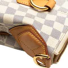 ルイ ヴィトン ダミエ アズール イーヴォラMM ハンドバッグ N41133 ホワイト ブラウン PVC レザー レディース LOUIS VUITTON 【中古】