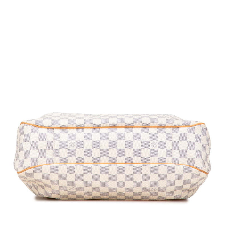 ルイ ヴィトン ダミエ アズール イーヴォラMM ハンドバッグ N41133 ホワイト ブラウン PVC レザー レディース LOUIS VUITTON 【中古】