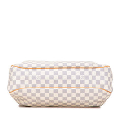 ルイ ヴィトン ダミエ アズール イーヴォラMM ハンドバッグ N41133 ホワイト ブラウン PVC レザー レディース LOUIS VUITTON 【中古】