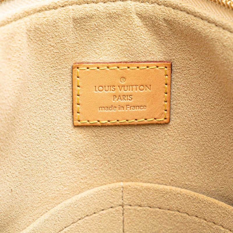 ルイ ヴィトン ダミエ アズール イーヴォラMM ハンドバッグ N41133 ホワイト ブラウン PVC レザー レディース LOUIS VUITTON 【中古】