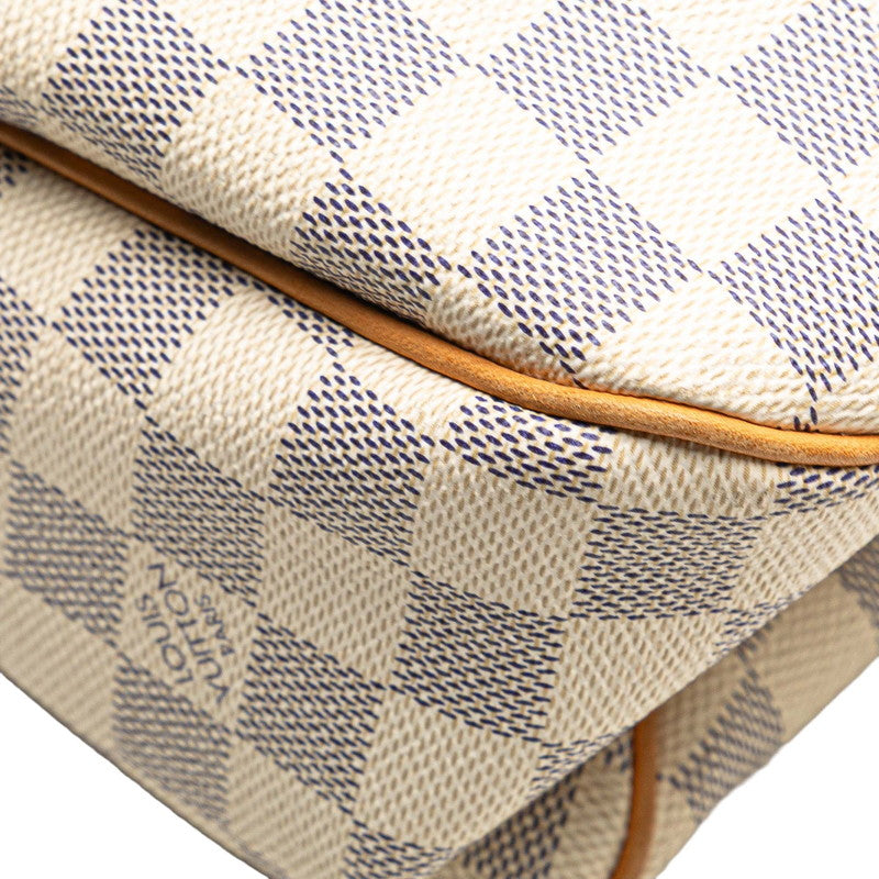 ルイ ヴィトン ダミエ アズール イーヴォラMM ハンドバッグ N41133 ホワイト ブラウン PVC レザー レディース LOUIS VUITTON 【中古】