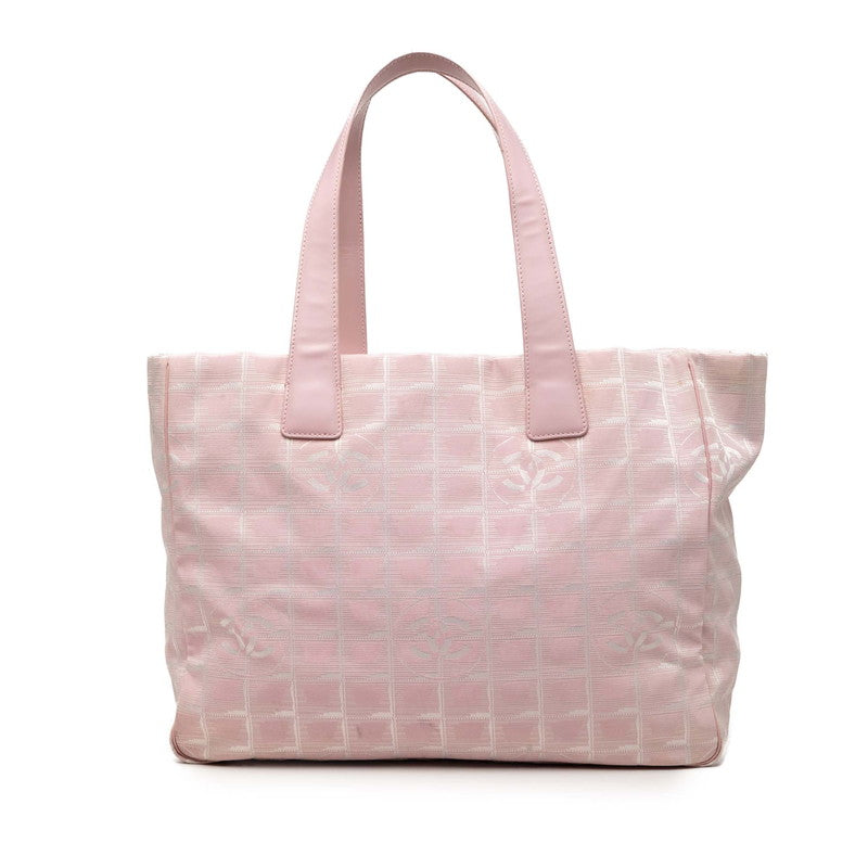 シャネル ココマーク ニュートラベル トートバッグ ショルダーバッグ A15991 ピンク キャンバス レザー レディース CHANEL 【中古】