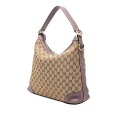 グッチ GGキャンバス ハンドバッグ ショルダーバッグ 2WAY 326514 ベージュ パープル レザー キャンバス レディース GUCCI 【中古】