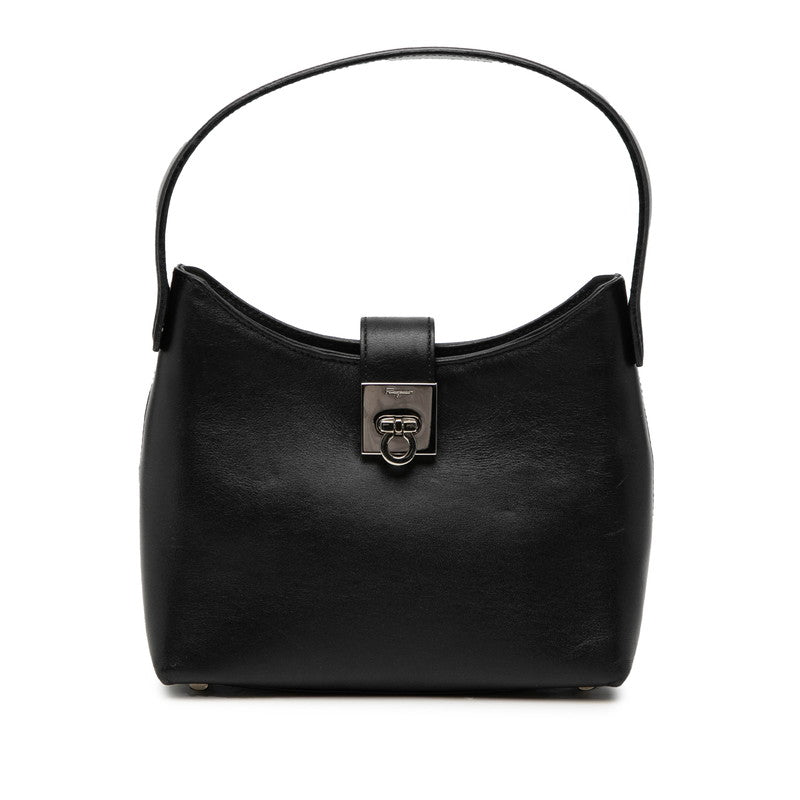サルヴァトーレフェラガモ ガンチーニ ハンドバッグ Q21 0235 ブラック レザー レディース Salvatore Ferragamo 【中古】