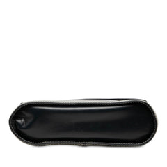 サンローラン ヴィンテージ Yカット 斜めかけ ショルダーバッグ ネイビー ホワイト レザー レディース SAINT LAURENT 中古