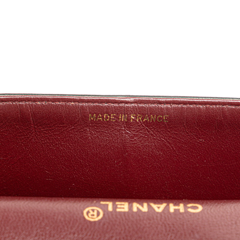 シャネル マトラッセ25 Wフラップ チェーン ショルダーバッグ ブラック ラムスキン レディース CHANEL 【中古】