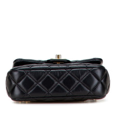シャネル ミニマトラッセ ココマーク チェーン ショルダーバッグ ブラック ラムスキン レディース CHANEL 【中古】