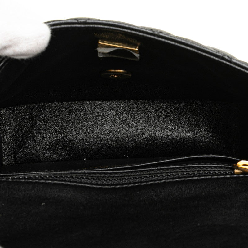 シャネル ミニマトラッセ ココマーク チェーン ショルダーバッグ ブラック ラムスキン レディース CHANEL 【中古】
