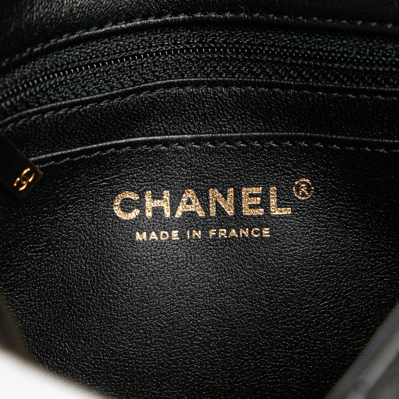 シャネル ミニマトラッセ ココマーク チェーン ショルダーバッグ ブラック ラムスキン レディース CHANEL 【中古】