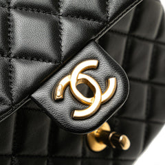 シャネル ミニマトラッセ ココマーク チェーン ショルダーバッグ ブラック ラムスキン レディース CHANEL 【中古】