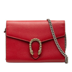グッチ ディオニュソス 斜め掛け チェーンウォレット ショルダーバッグ 401231 レッド レザー レディース GUCCI 中古