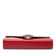 グッチ ディオニュソス 斜め掛け チェーンウォレット ショルダーバッグ 401231 レッド レザー レディース GUCCI 中古