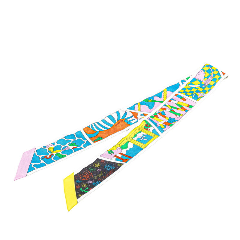 エルメス ツイリー Factory Suite ファクトリー スイート スカーフ マルチカラー シルク レディース HERMES 【中古】