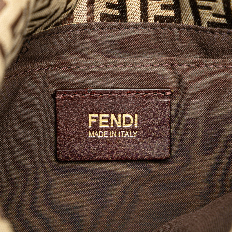 フェンディ ズッキーノ ショルダーバッグ 8BT075 ブラウン キャンバス レザー レディース FENDI 【中古】